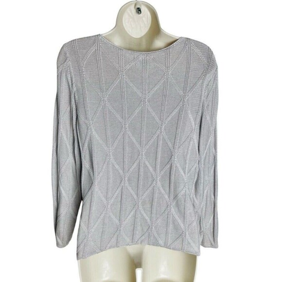 Spirit of the Andes Cable knit 100% Pima cotton Sweater Medium Square Neck Peru - Picture 5 of 13